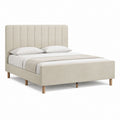 Polsterbett Bettgestell Beige Polyester Rechteckig 160 x 200 cm