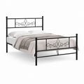 Metallbett Doppelbett Schwarz Stahl rechteckig 140 x 200 cm