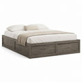 Stauraumbett Doppelbett Grau aus Spanplatte rechteckig 160 x 200 cm