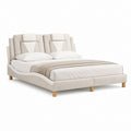 Polsterbett Doppelbett Creme Polyester Rechteckig 180 x 200 cm
