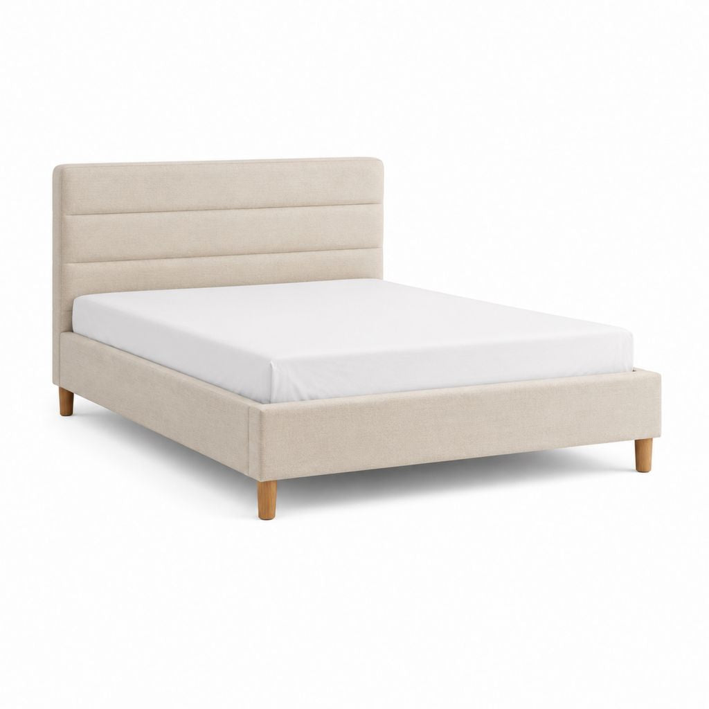 Polsterbett Doppelbett Beige Polyester Rechteckig 160 x 200 cm