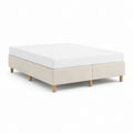 Polsterbett mit Matratze Beige Weiß Polyester Kiefernholz rechteckig 160 x 200 cm