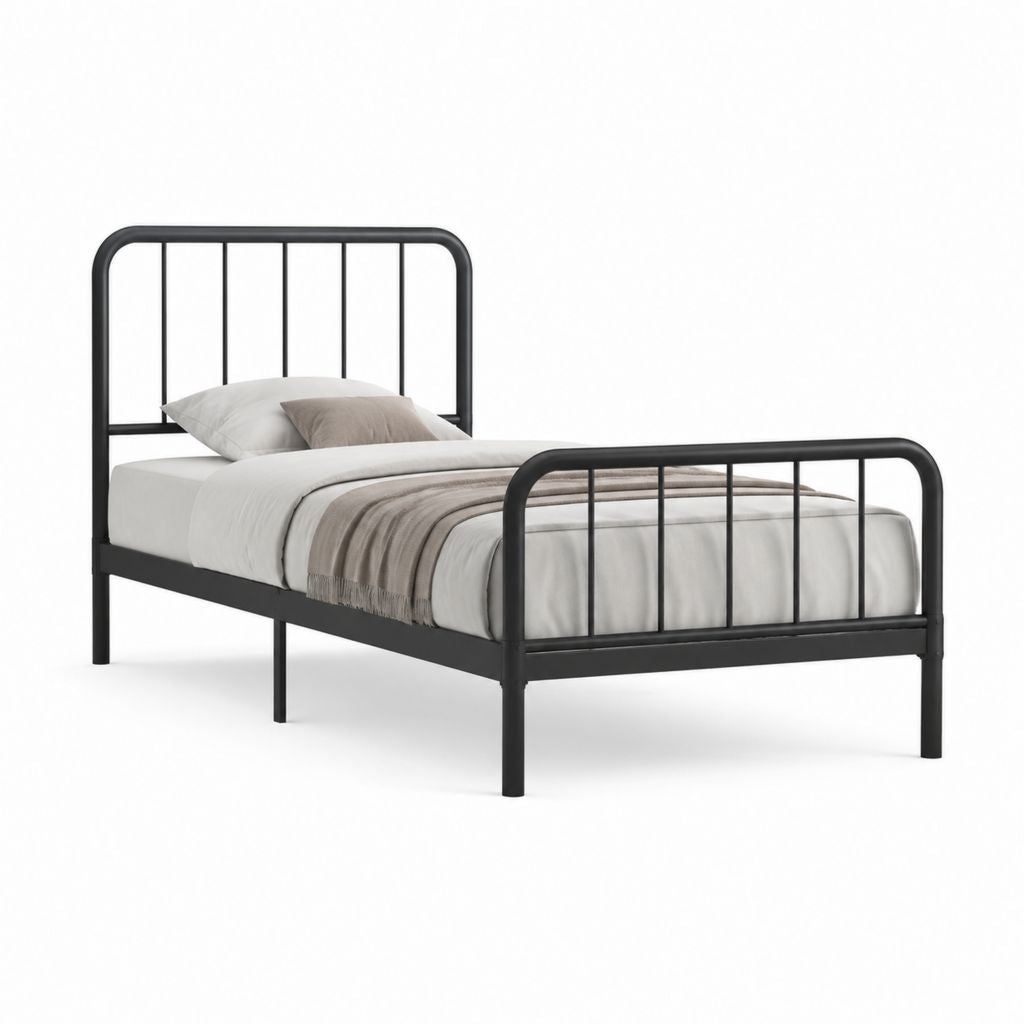 Metallbett Bettgestell Schwarz Stahlrohr 90 x 200 cm