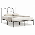 Metallbett Bettgestell Schwarz aus pulverbeschichtetem Stahl rechteckig 160 x 200 cm