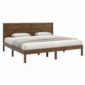Doppelbett Bettgestell dunkelbraun Massivholz rechteckig 160 x 200 cm