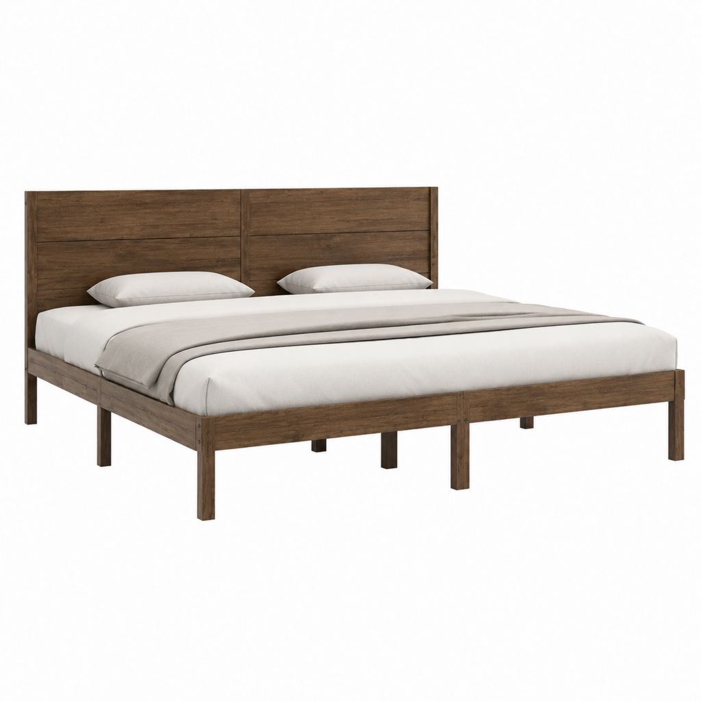 Doppelbett Bettgestell dunkelbraun Massivholz rechteckig 160 x 200 cm
