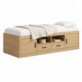 Stauraumbett Einzelbett Eichefarben Spanplatte rechteckig 90 x 200 cm