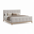 Polsterbett Doppelbett Hellgrau Polyester Massivholz Rechteckig 160 x 200 cm