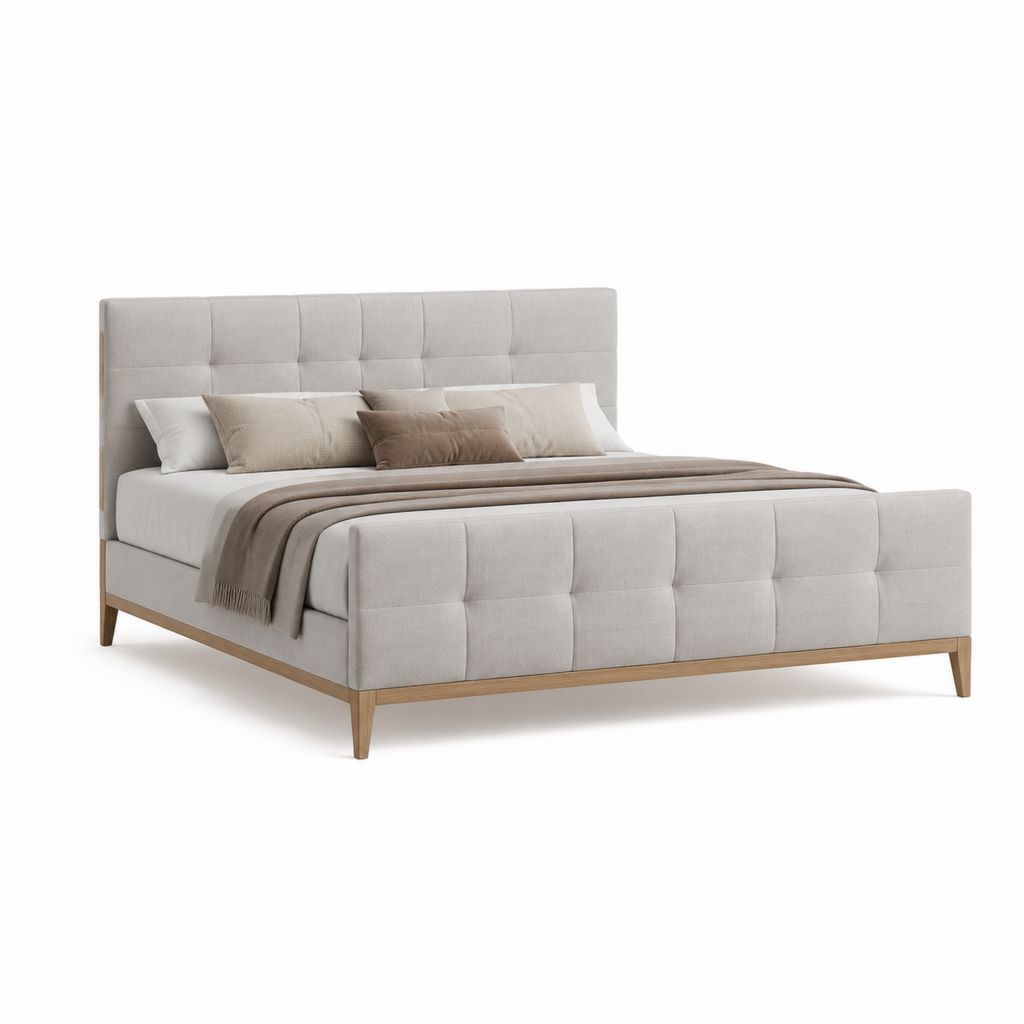 Polsterbett Doppelbett Hellgrau Polyester Massivholz Rechteckig 160 x 200 cm